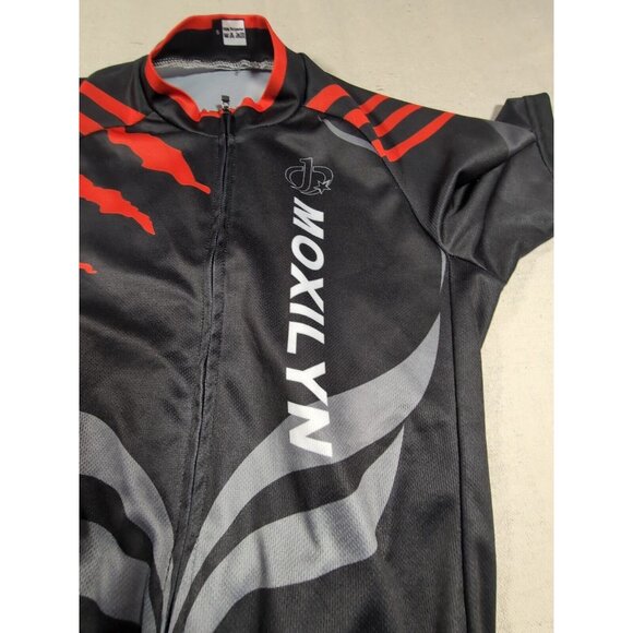 Cycling Jersey Mens Small Black Red Moxilyn Full Zip Short Sleeve Bicycle Racing - Picture 4 of 10